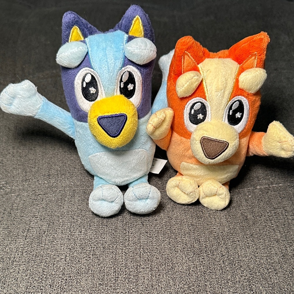 Small Bluey and Bingo Plush Toy Set - Blue and Orange